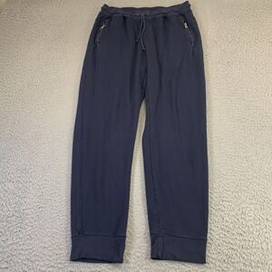Daniel‎ Buchler Lounge Joggers Mens Medium 30" Inseam Navy Blue Drawstring Zip